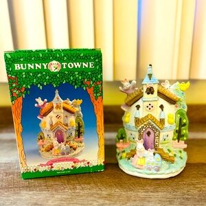 Bunny Towne Village Church Decor,Hand Painted, Genuine Porcelain , Collectible